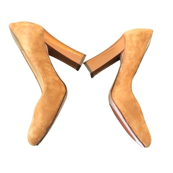 Cole Haan Chelsea Suede Womens Size 6B Pumps Heels Shoes CAMELLO 4” Chunky Heel - Picture 3 of 11